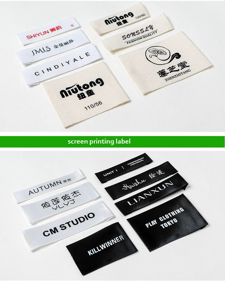 width 2.5cm Customized White satin ribbon, synthetic Ribbon washing labels t shirt fabric printed tags care print label