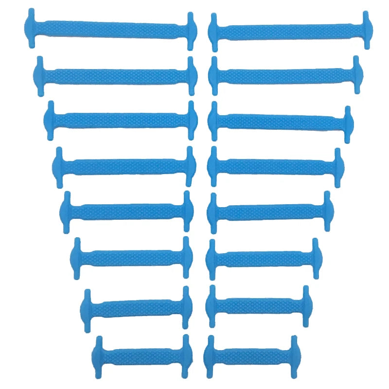 16pcs/lot Silicone Shoelaces No Tie Shoelaces 12 colors Elastic Lace Shoelace Creative Lazy Silicone Laces Rubber Lace