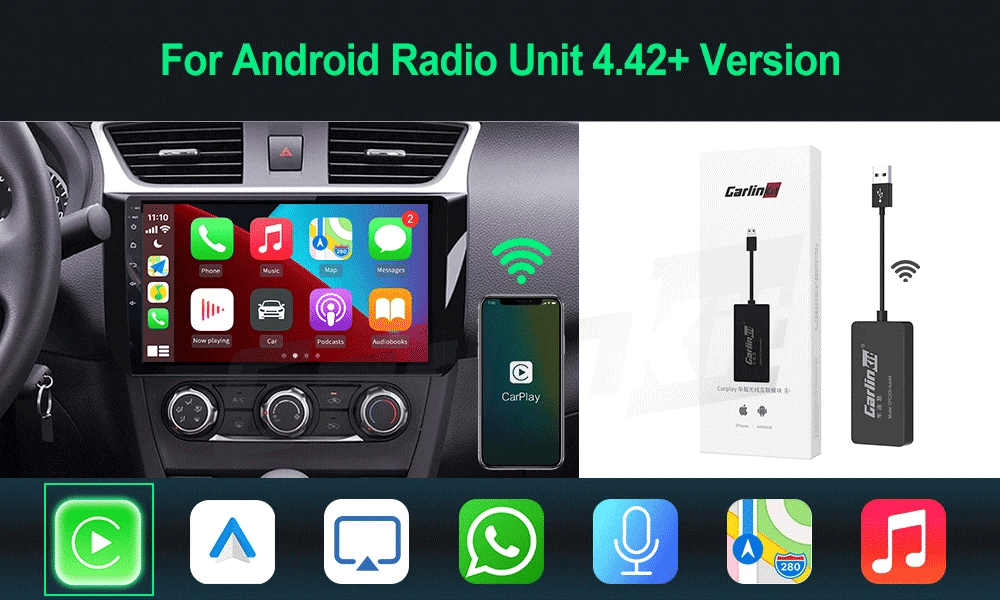 Hot Sale CarlinKit USB Wireless&Wired CarPlay Dongle Android Auto AI Box Mirrorlink Car Multimedia Player Bluetooth Auto Connect
