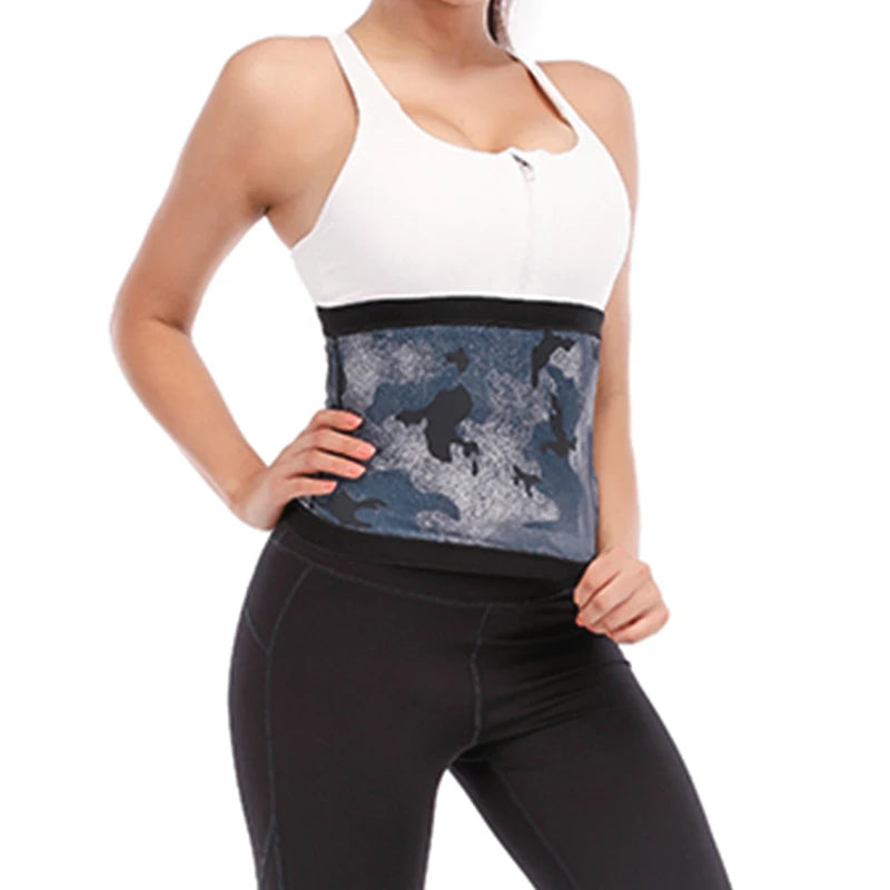 New Camouflage Waist Shaper Sweat Sauna Belt Women Waist Trainer Slimming Belly Shaper Tummy Control Gym Shapewear Corset