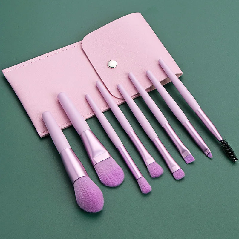 Ronshadow 8Pcs Professional Mini Makeup Brushes Set  Blush Foundation Powder Make Up Brush Tools Kit