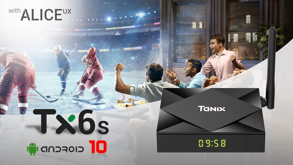 Android 10.0 Tanix TX6S TV Box Allwinner H616 Quad Core 4G RAM 32GB 64GB ROM 2.4G/5GHz Wifi BT 6K H.265 Media Player