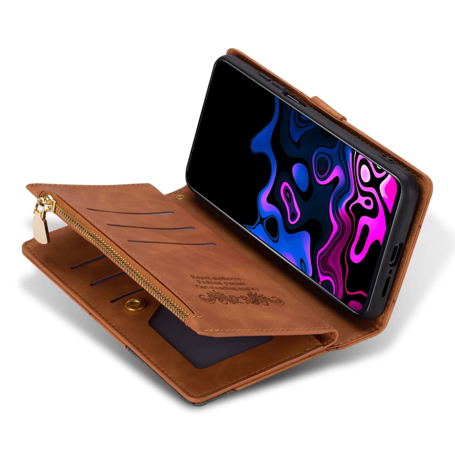 Flip Leather Case For XiaoMi 14T 13T 12T 11T 11 Lite Redmi Note 15 14 13 11S 12 Pro Plus Zipper Card Slot Wallet Bag Cover
