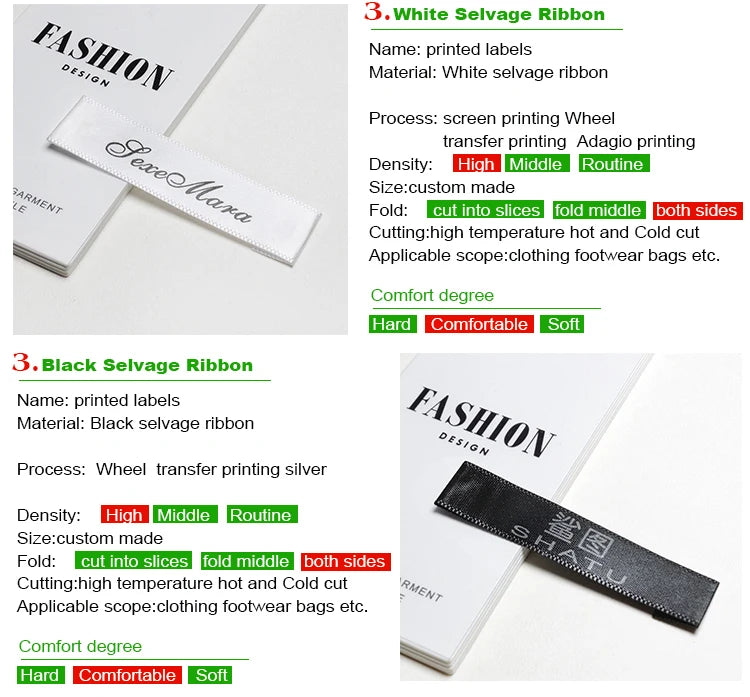 width 2.5cm Customized White satin ribbon, synthetic Ribbon washing labels t shirt fabric printed tags care print label