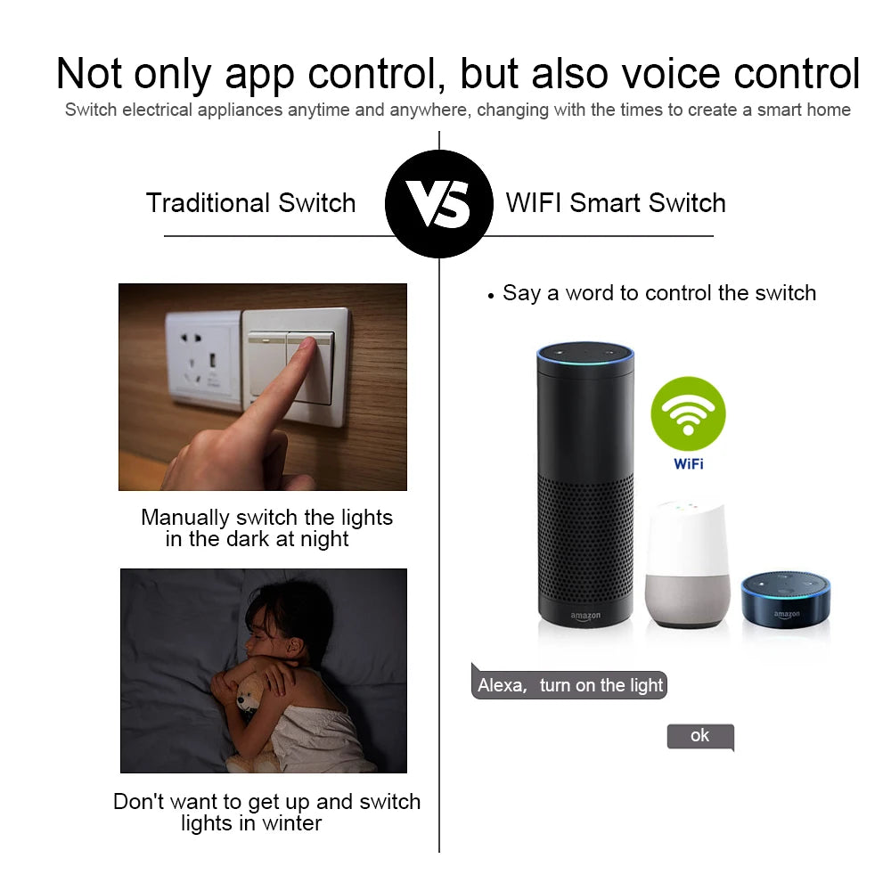 Tuya Smart 4 Channel WiFi RF Momentary Inching Relay Self-Lock Switch Module,DIY WiFi Garage Door Controller, Alexa Google Home