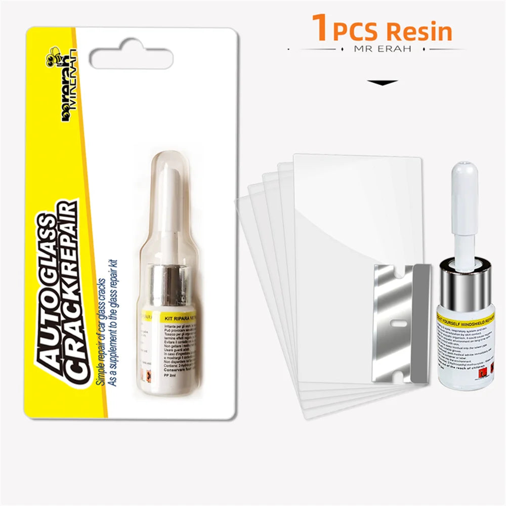 Car Window Repair Fluid Cracked Glass Scratch Repair Kit Windshield Repair Liquid for Car Auto Window Glasss Crack Restore Tool