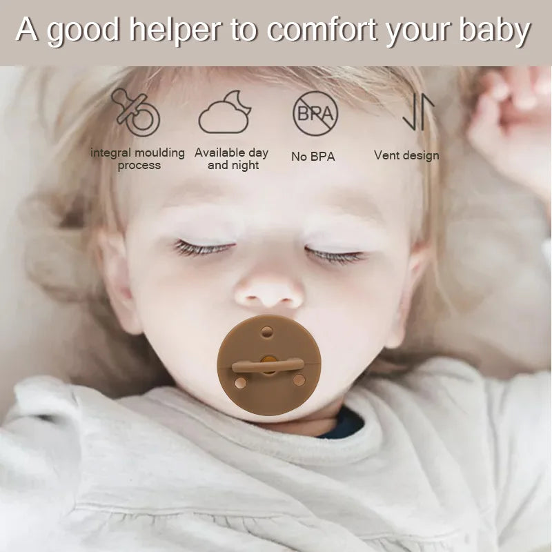 1PCS Silicone Baby Pacifier Food Grade Silicone Newborn Soother BPA Free Solid Color Dummies Silicone Nipple Baby Sutff