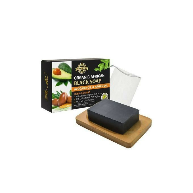 Organic African Black Soap With Snail & Bamboo Charcoal