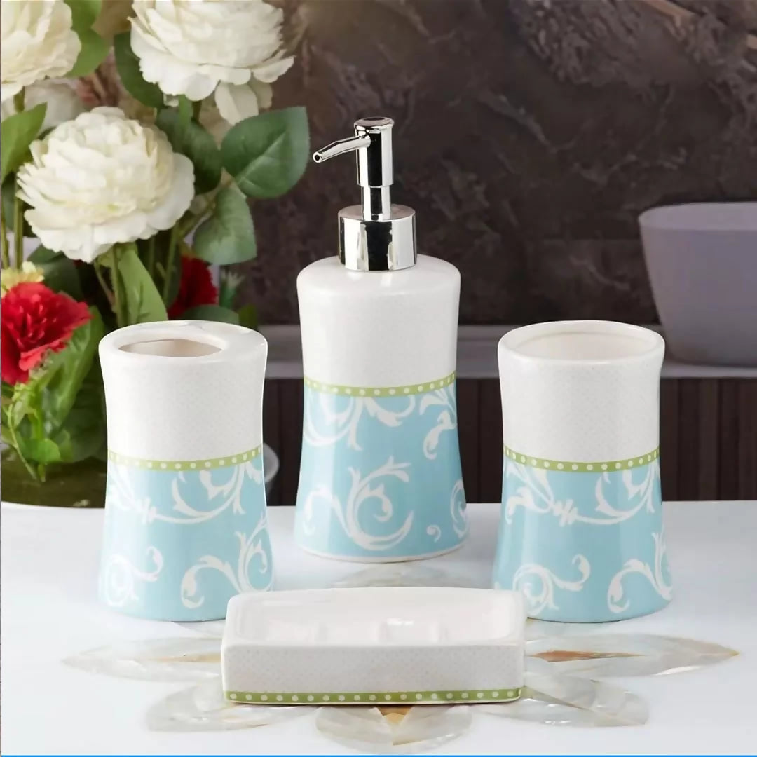 4pc Decorated Bathroom Accessory Set