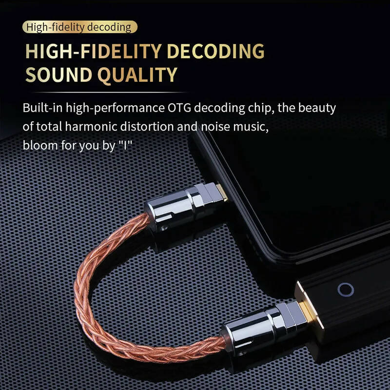 OTG Cable Adapter Lightning to Type-C Cable for iPhone 12 Pro Max 11 X HiFi Portable DAC/Headphone Amplifier OTG Audio Adapter