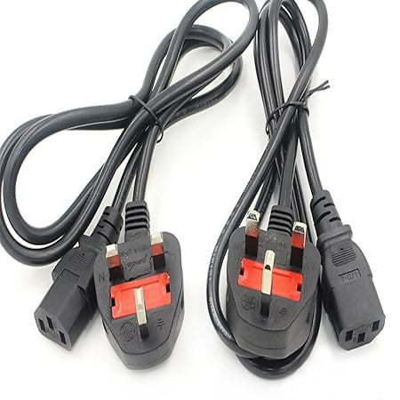 3 Pin UK Power Cord Cable Fuse PC Computer Monitor