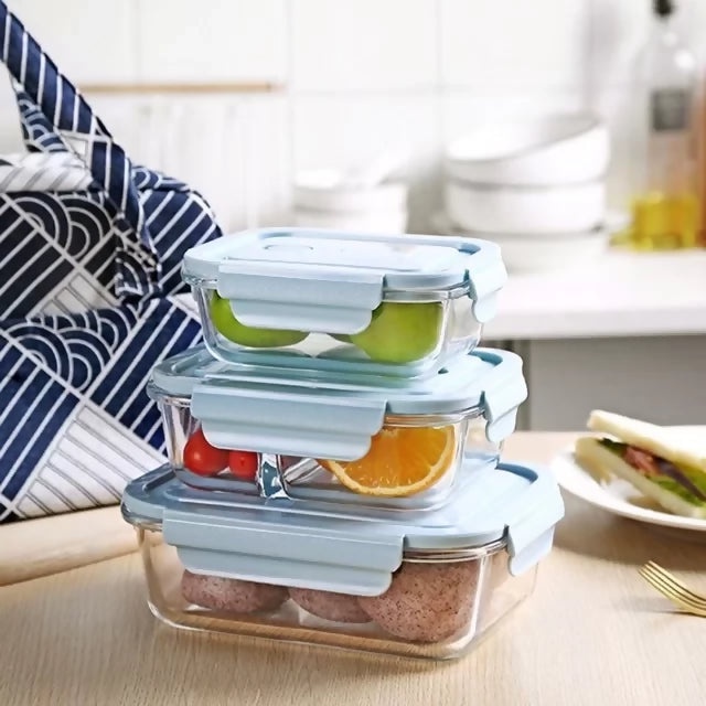 Glass Meal Prep Containers/Lunch Boxes 3pc Set