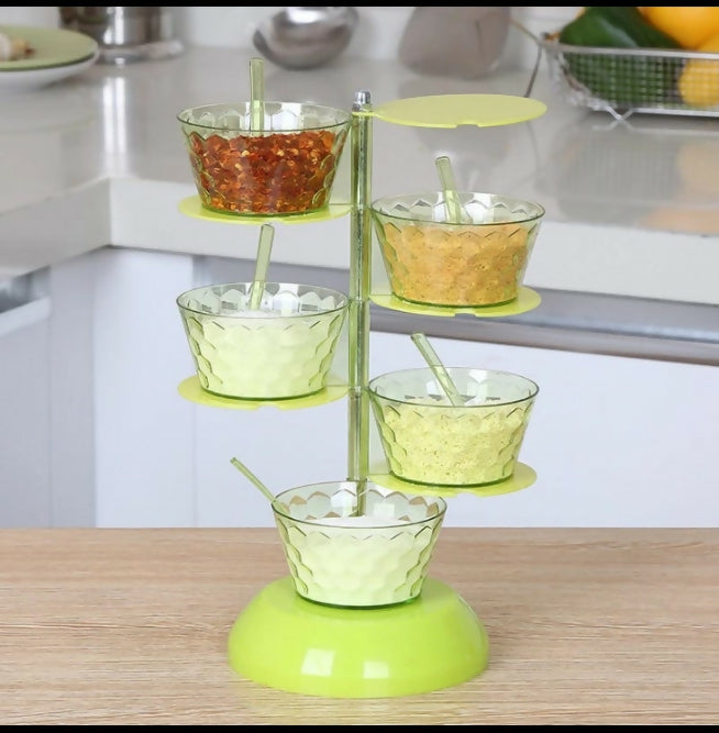 *5 layer rotating spice seasoning stand