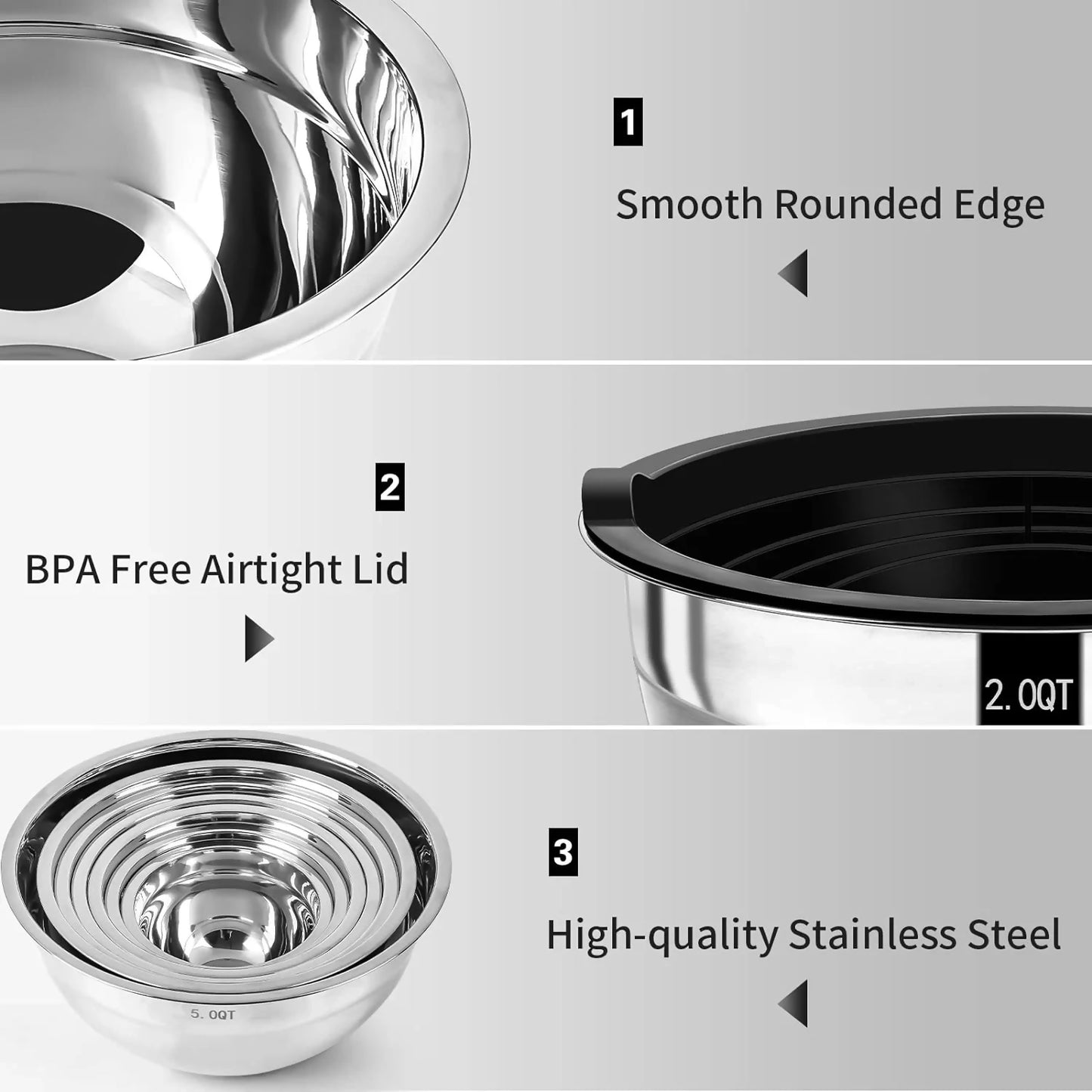 S/Steel Mixing Bowl With Lid 28cm