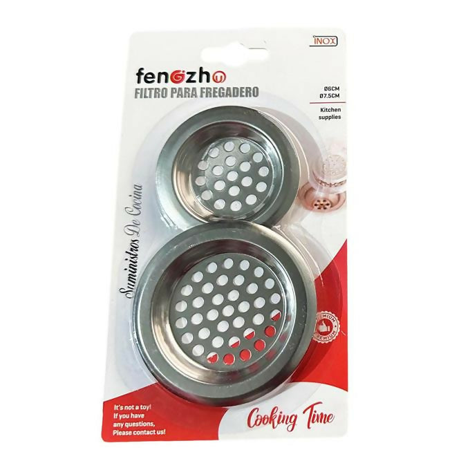 Stainless Steel Sink Strainer Set, Kitchen Drain Stopper Filter Basket Mesh, Plastic Drain Stopper