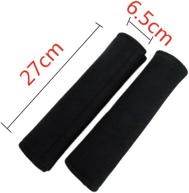 Kmt 2Pcs Soft Shoulder Pads Black Plain Universal Fit Seatbelt