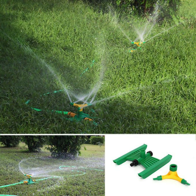 Three-Arm Automatic Rotating Sprinkler With H-base