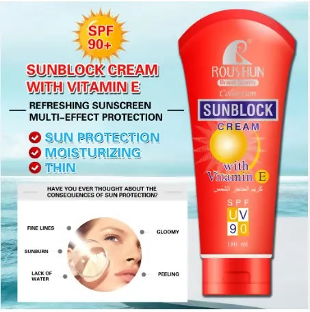 ROUSHUN sunblock cream with vitamin e SPF 90 Sunscreen cream