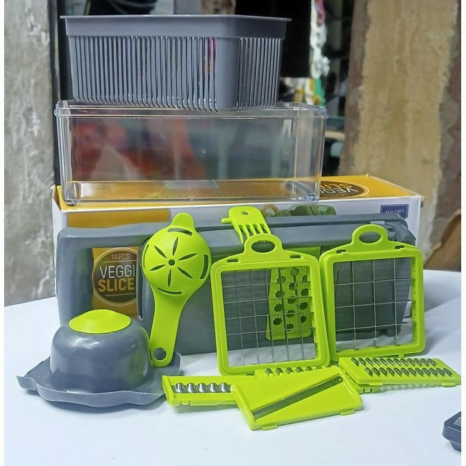 14pcs Veggie slicer detachable blade option for grating,slicing and dicing 1