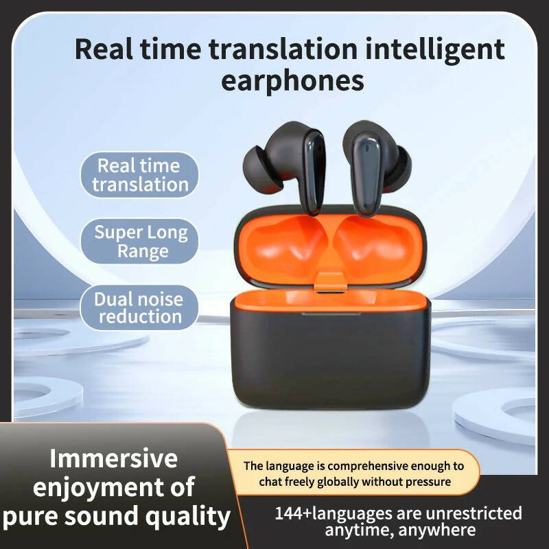 New Translation Headphones 144 Languages Instant Translated Smart Voice Translator Wireless Bluetooth Travel Translator Earphone