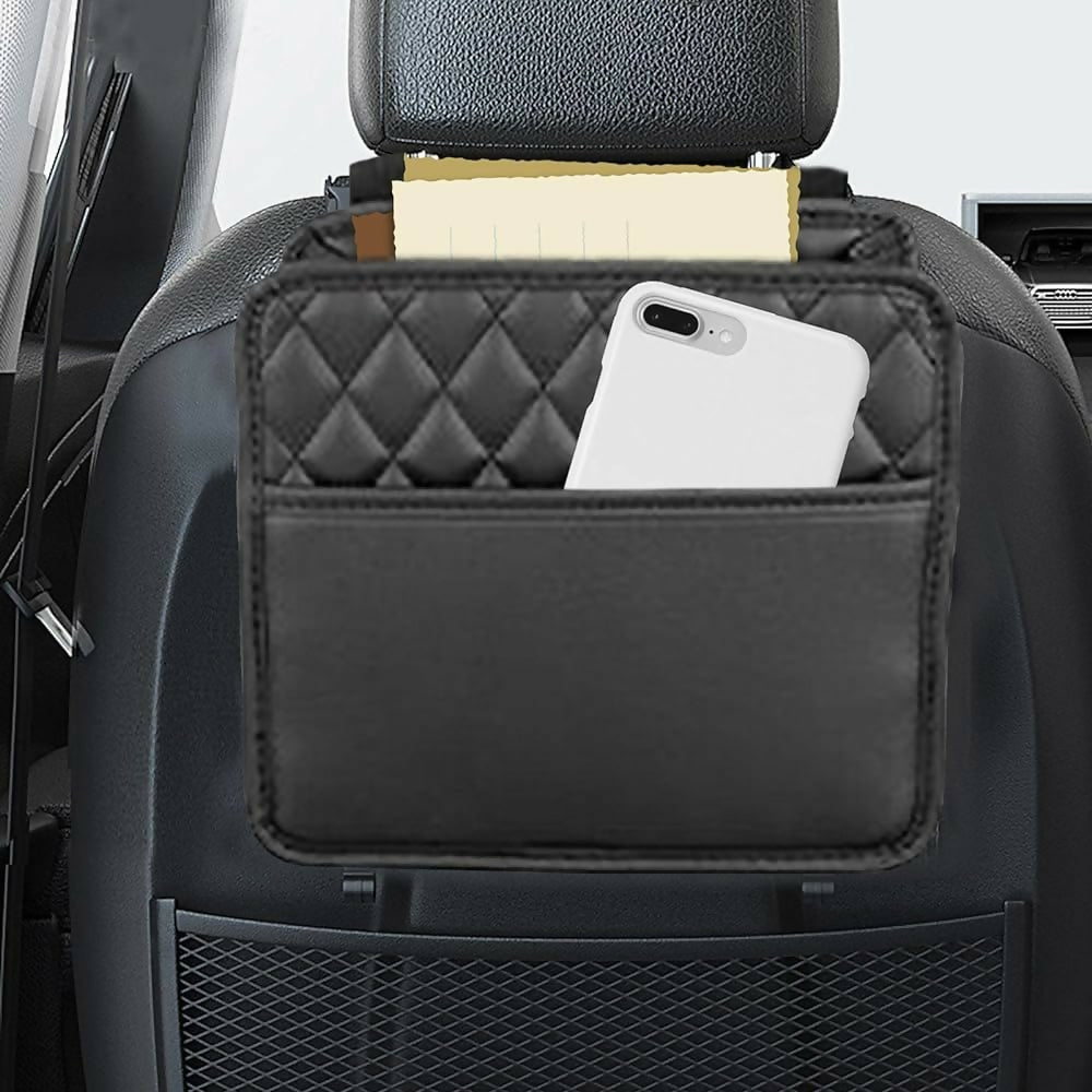 car back seat storage leather bag