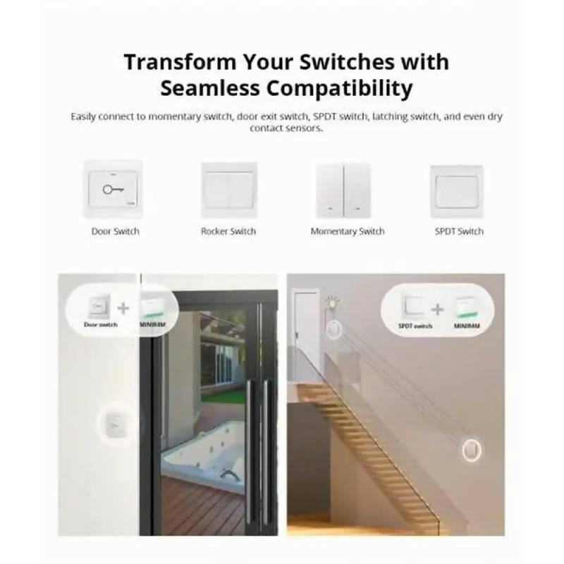 SONOFF MINIR4M Wifi Smart Switch Matter Compatible Wireless Controller Universal Breaker Via Alexa Google Home Voice Control