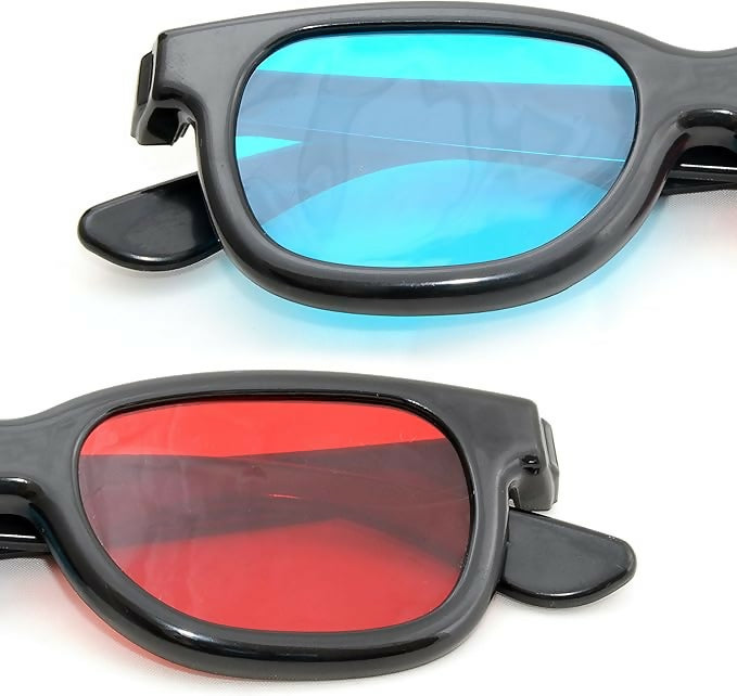 New Red Blue 3D Glasses Frame Anaglyph TV Movie DVD Game