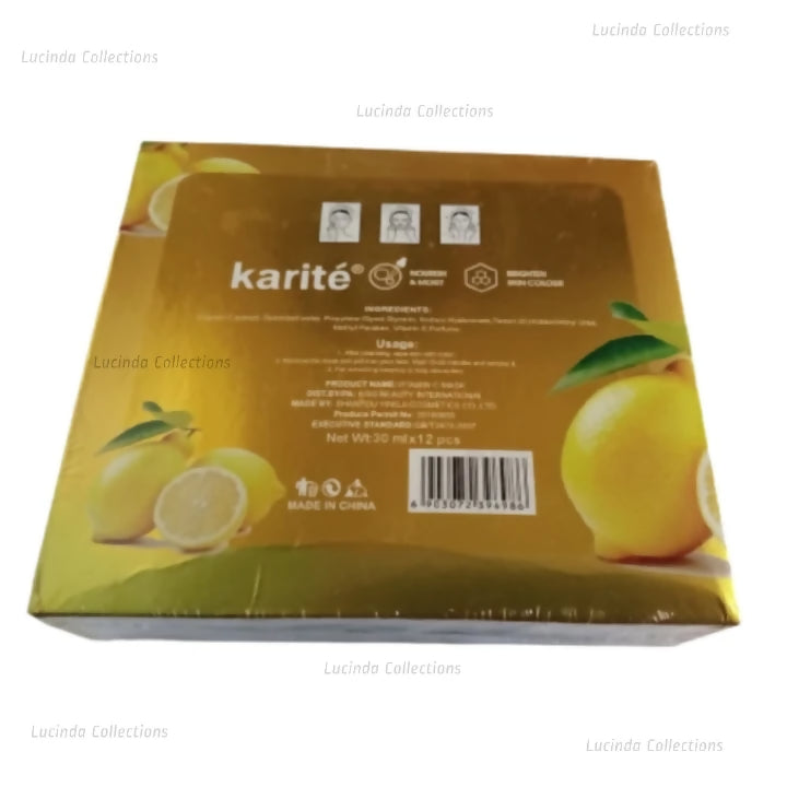 12Pcs Karite Vitamin C Brightening Face Mask