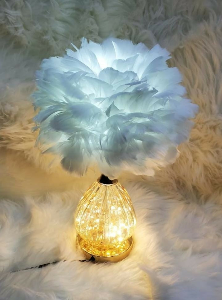 CRYSTAL FEATHER LAMP TABLE3