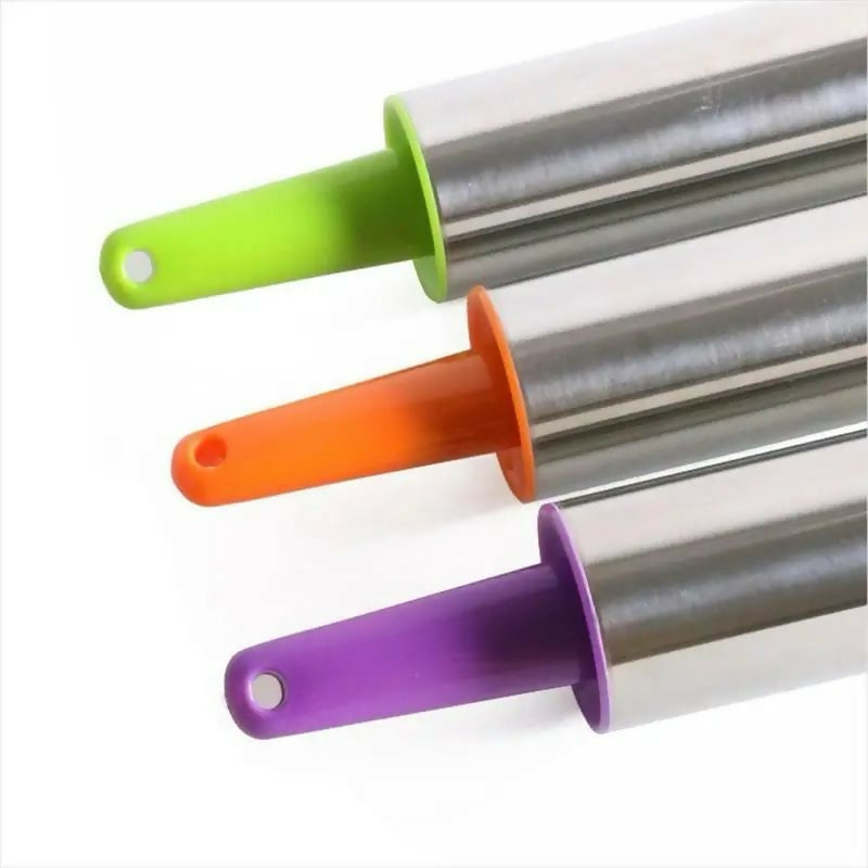 Stainless Steel Rolling Pin Non Stick Pastry Roller with Handles Baking Cookies Biscuit Fondant Cake Dough Engraved Roller.