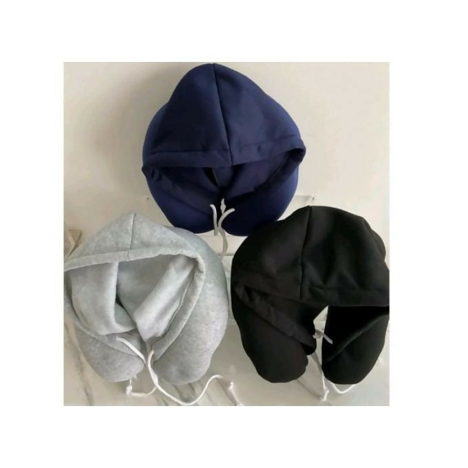 Trave neck pillow with hoodie