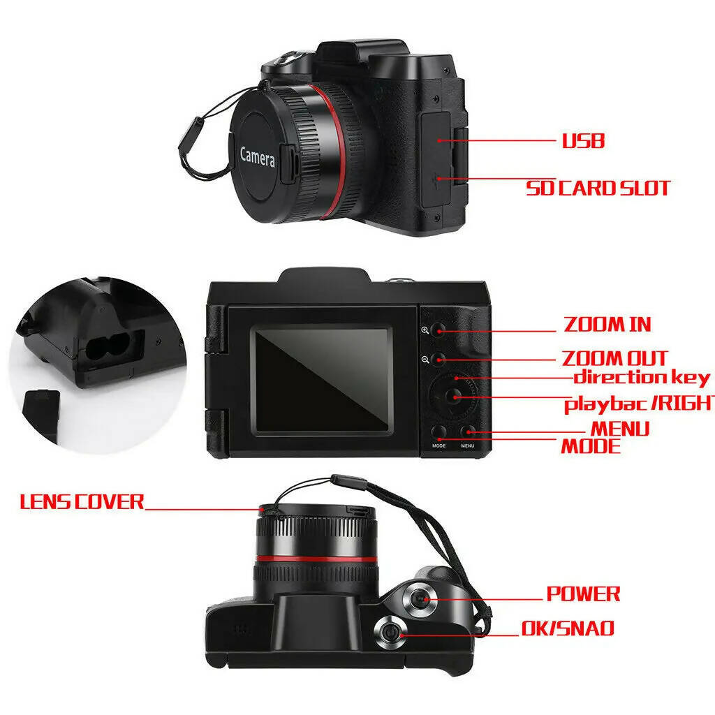 16x Digital Zoom Full HD1080P Camera Professional 1080P Camera Video Digital Camcorder Vlog High Definition Camera Camcorder