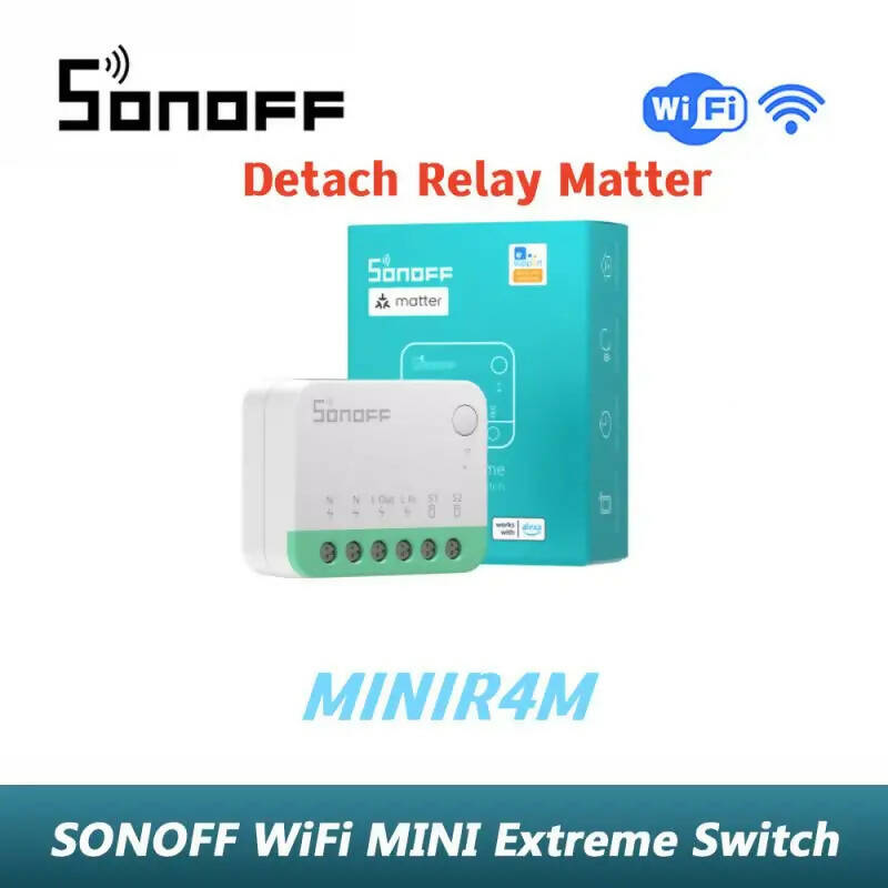 SONOFF MINIR4M Wifi Smart Switch Matter Compatible Wireless Controller Universal Breaker Via Alexa Google Home Voice Control