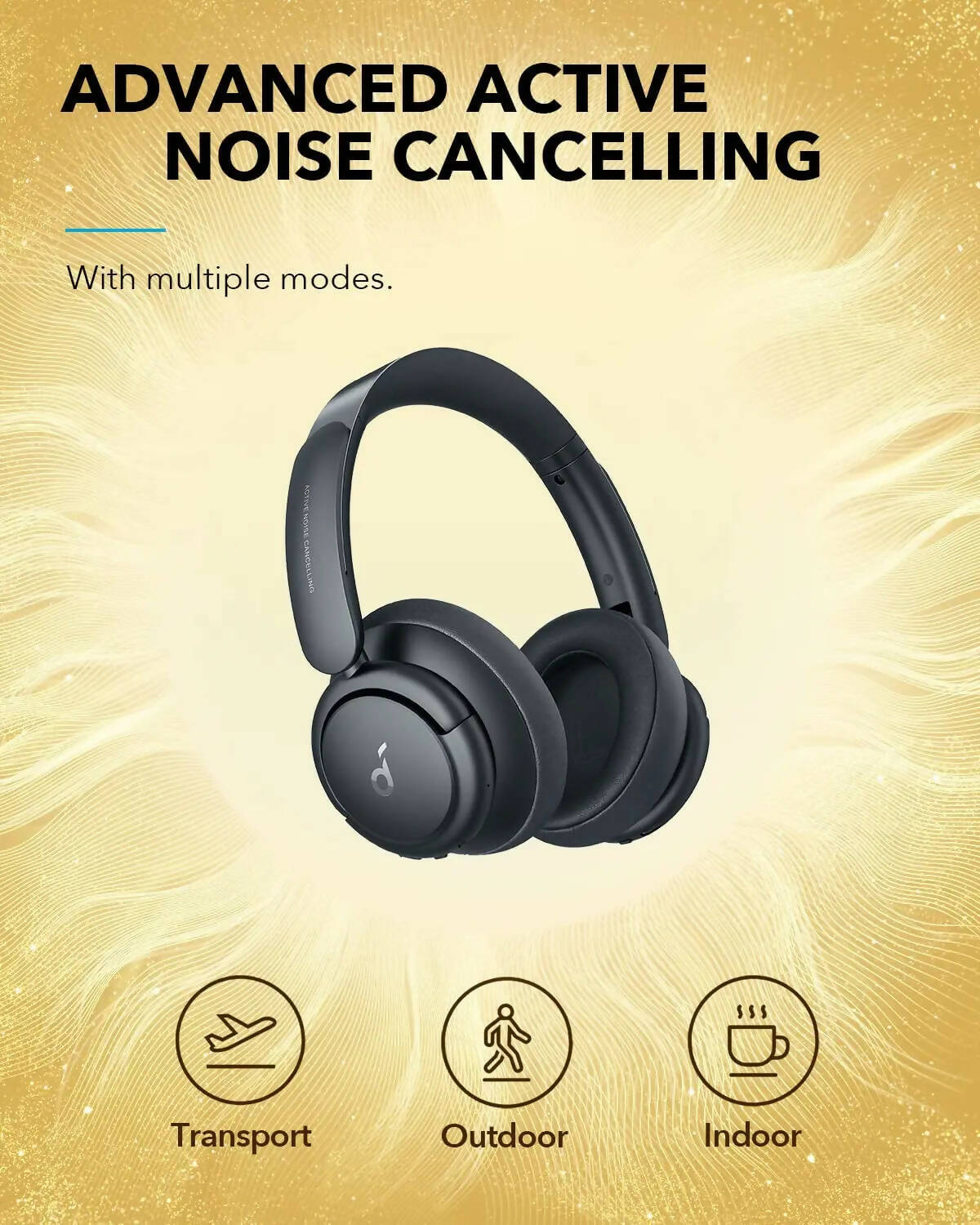 Soundcore by Anker Life Q35 Multi Mode Active Noise Cancelling wireless bluetooth Headphones, Hi-Res, 40H Playtime, Clear Calls