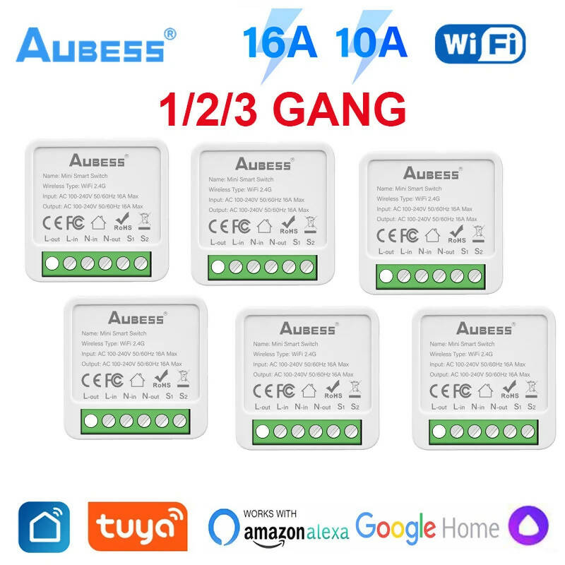 1/2/3Gang Tuya MINI Wifi Switch DIY Relay Smart Life APP Wireless Remote Control Smart Home For Alexa Google Home Yandex Alice