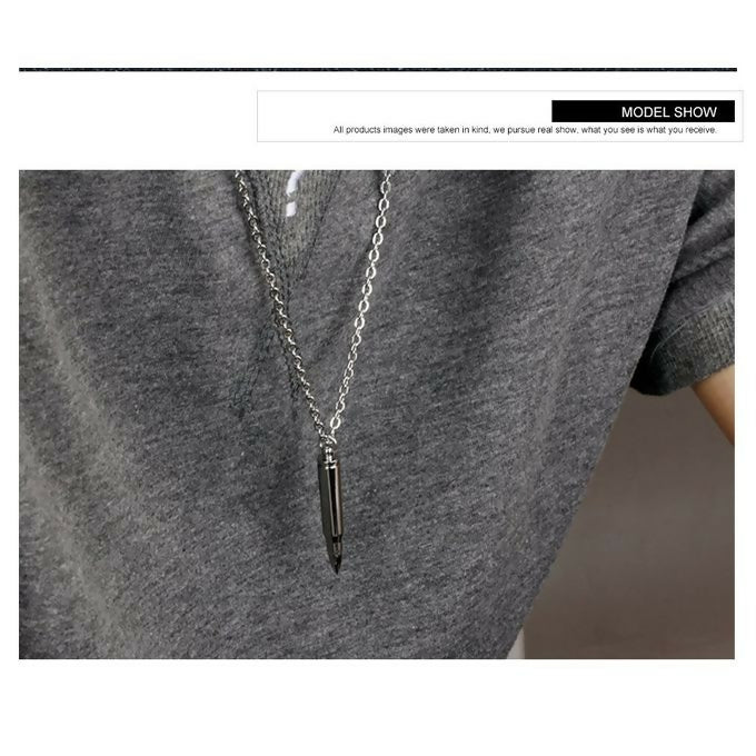 Fashion Bullet Pendant Soldier Silver + Random Chain Gift