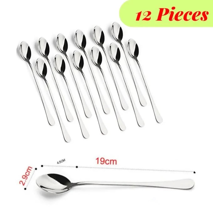 12 Pcs Long Handle Teaspoons