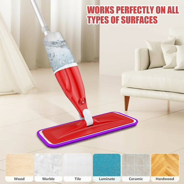 Spray Mop with 360 Degree Handle Mop, Wood Floor Mops with Spray for Floor Cleaning, Flat Dust Mop for Hardwood(400 ml)