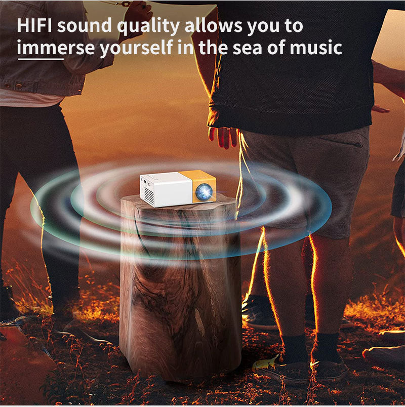 Mini projector 72 - inch screen LED lamp life 30000 hours, support hd, compatible with Android/IOS/Windows/HDTV/USB