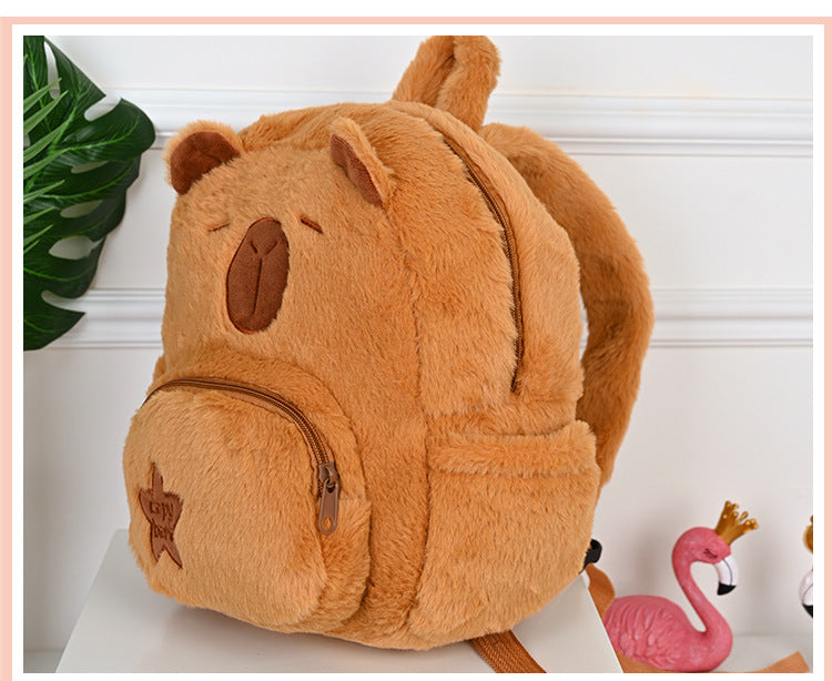 NEW Kawaii Plushie Doll Capybara Plush Backpack Handbag Children's Bag Toy Shoulder Bag Mini Knapsack Bags Gifts For Girlfriend