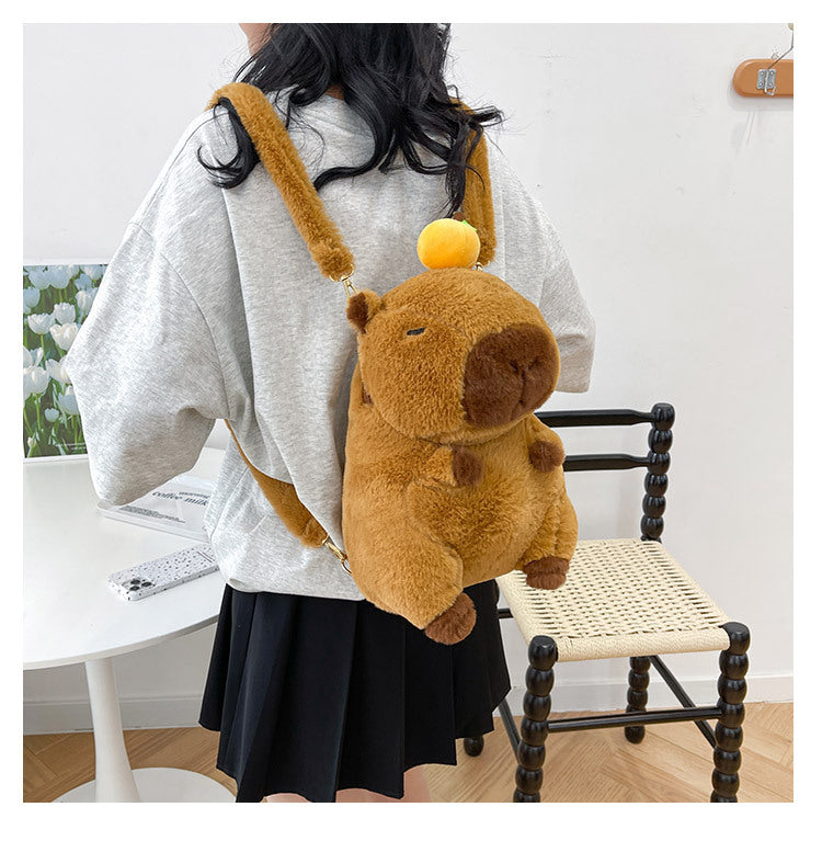 NEW Kawaii Plushie Doll Capybara Plush Backpack Handbag Children's Bag Toy Shoulder Bag Mini Knapsack Bags Gifts For Girlfriend