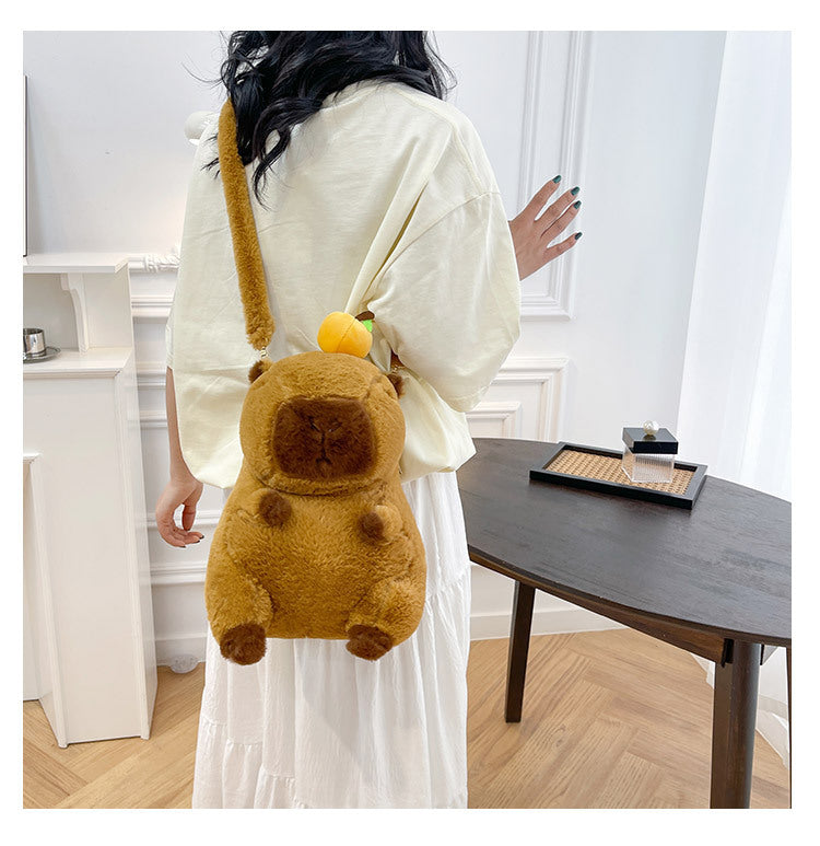 NEW Kawaii Plushie Doll Capybara Plush Backpack Handbag Children's Bag Toy Shoulder Bag Mini Knapsack Bags Gifts For Girlfriend