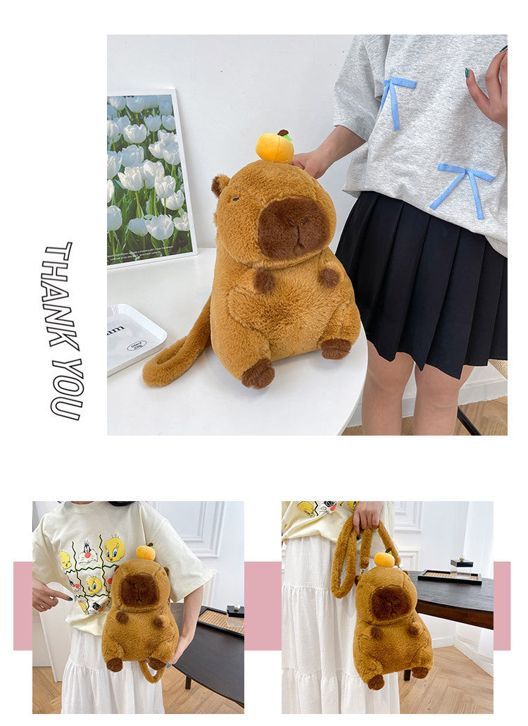 NEW Kawaii Plushie Doll Capybara Plush Backpack Handbag Children's Bag Toy Shoulder Bag Mini Knapsack Bags Gifts For Girlfriend