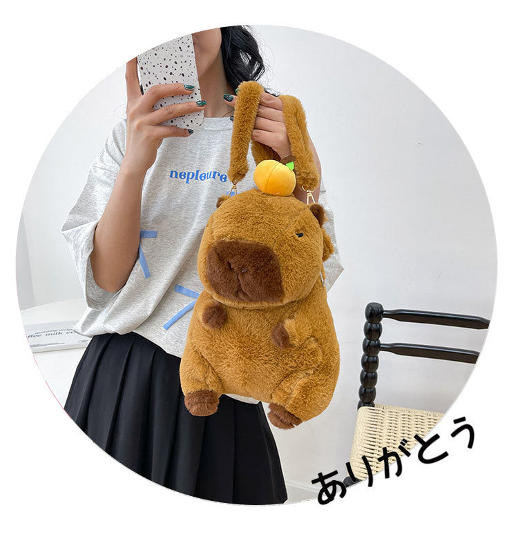NEW Kawaii Plushie Doll Capybara Plush Backpack Handbag Children's Bag Toy Shoulder Bag Mini Knapsack Bags Gifts For Girlfriend