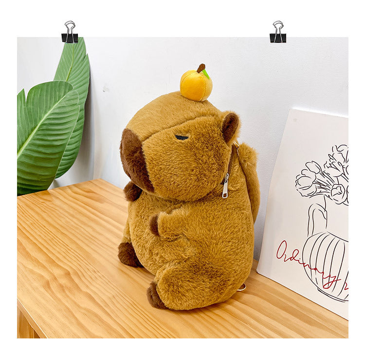 NEW Kawaii Plushie Doll Capybara Plush Backpack Handbag Children's Bag Toy Shoulder Bag Mini Knapsack Bags Gifts For Girlfriend
