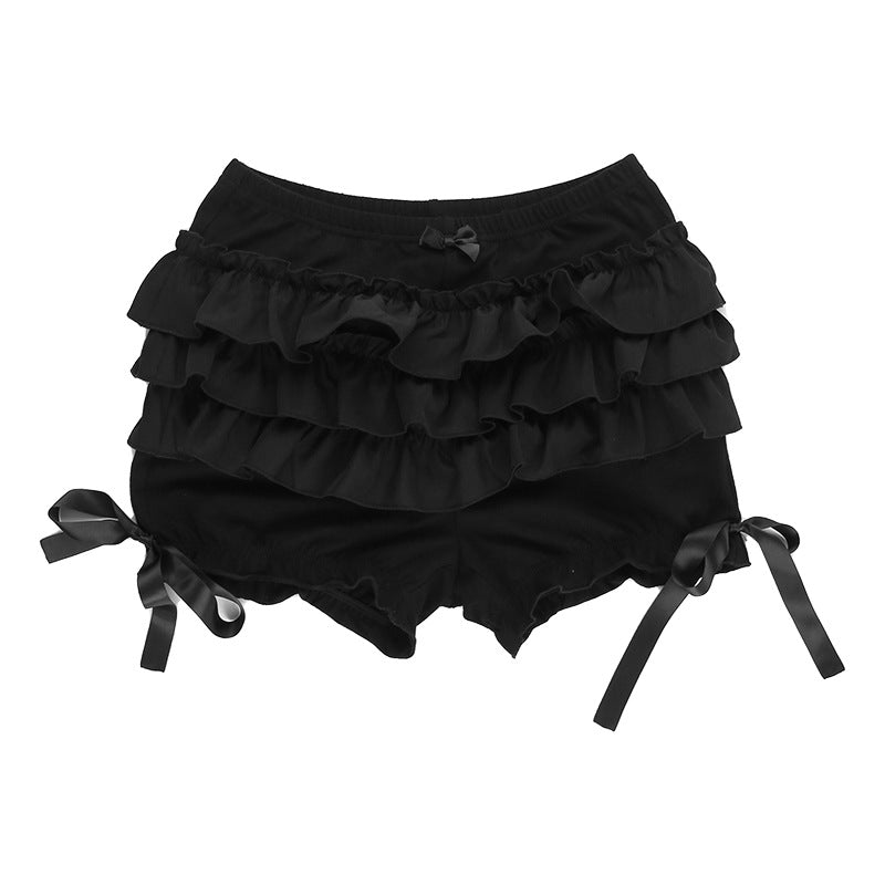 AltGoth Mall Goth Hotsweet Shorts Women Aesthetic Y2k E-girl Cute Sweet Fairycore Grunge Lace Bow Patchwork High Waist Shorts