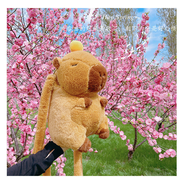 NEW Kawaii Plushie Doll Capybara Plush Backpack Handbag Children's Bag Toy Shoulder Bag Mini Knapsack Bags Gifts For Girlfriend