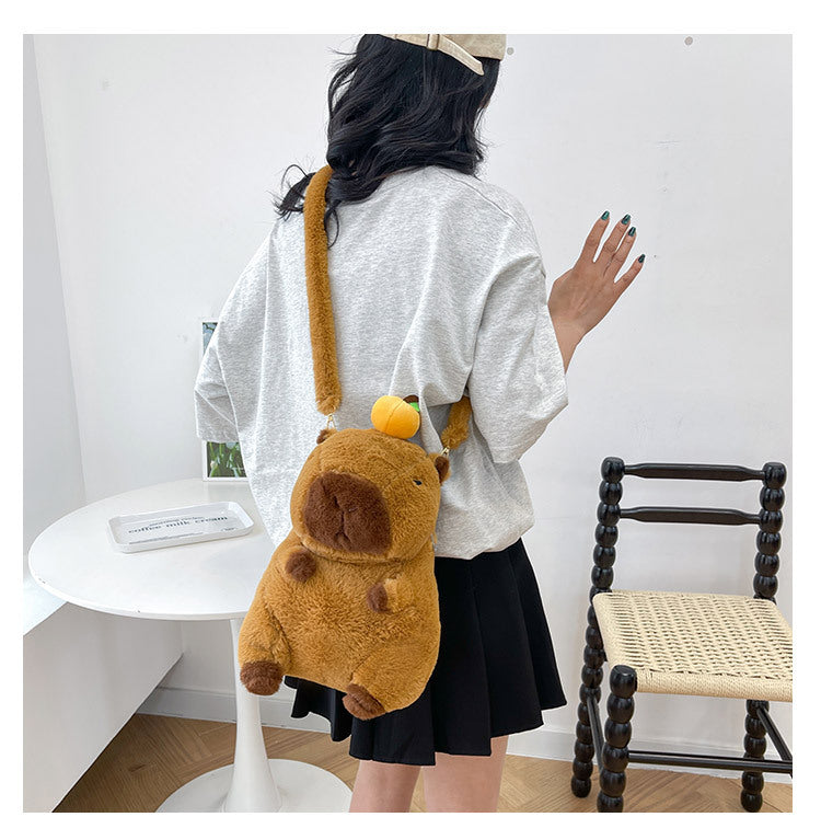 NEW Kawaii Plushie Doll Capybara Plush Backpack Handbag Children's Bag Toy Shoulder Bag Mini Knapsack Bags Gifts For Girlfriend