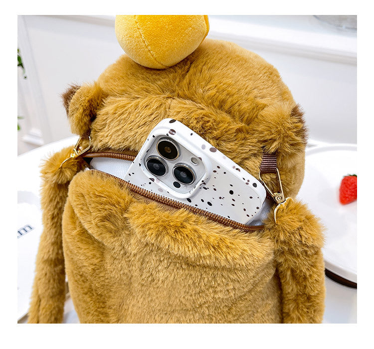NEW Kawaii Plushie Doll Capybara Plush Backpack Handbag Children's Bag Toy Shoulder Bag Mini Knapsack Bags Gifts For Girlfriend