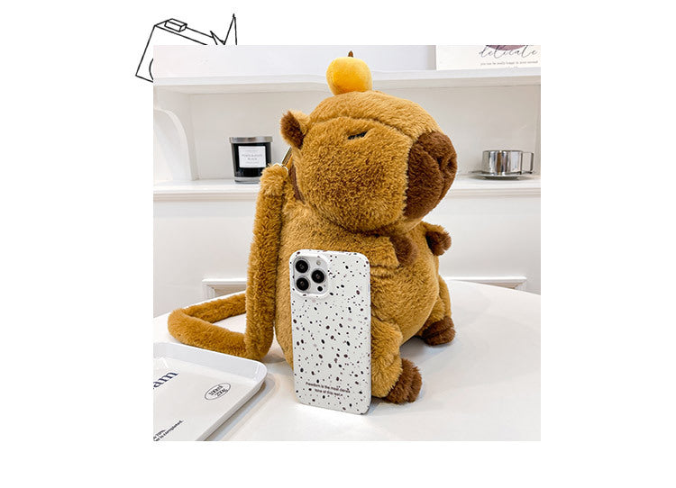 NEW Kawaii Plushie Doll Capybara Plush Backpack Handbag Children's Bag Toy Shoulder Bag Mini Knapsack Bags Gifts For Girlfriend